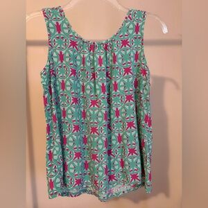 Red Camel Girls Sleeveless Geometric Tank Top - Teal & Magenta